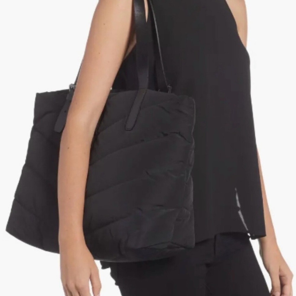 Mackage Emmi Tote Bag In Black Is A Chevron-Quilted Tote
